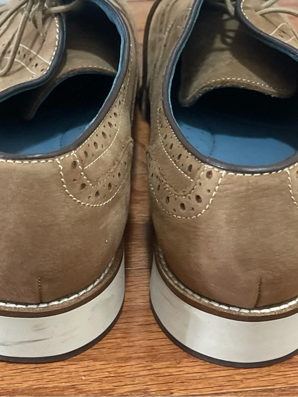 Johnston Murphy Mens Watkins Wingtip Oxfords Nubuck Camel 12 M